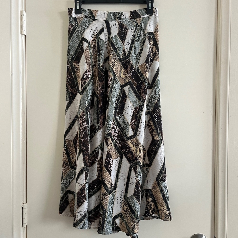 H&M Women Patchwork Print Skirt 6 Whimsigoth Boho Dark Fairy Y2K Artsy Earthy